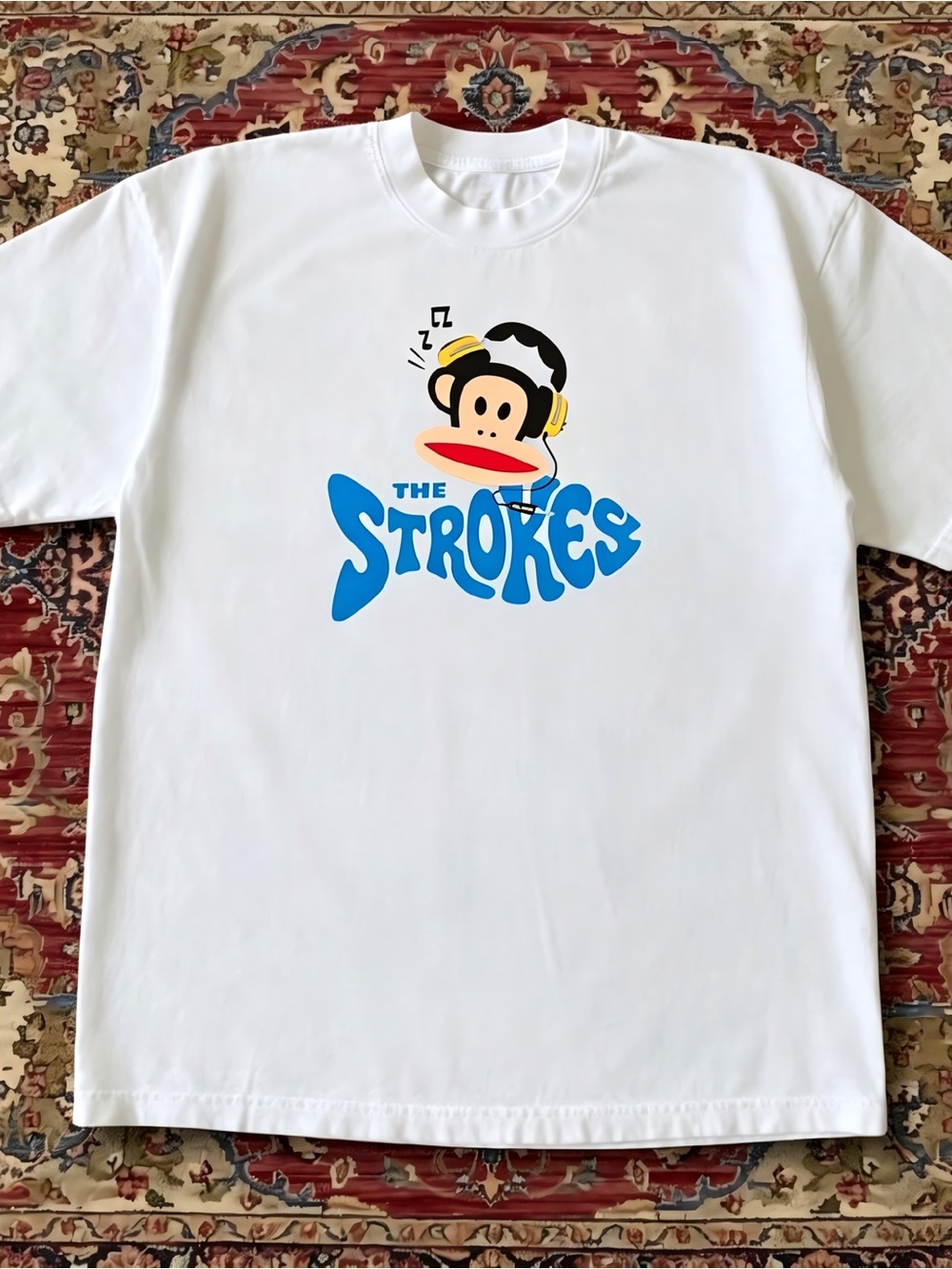 The Strokes Paul Frank Monkey Headphones Graphic Womens Mens T-shirt Unisex